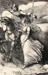 Irischer Ritter und Jungfrau, aus einer Ausgabe von 